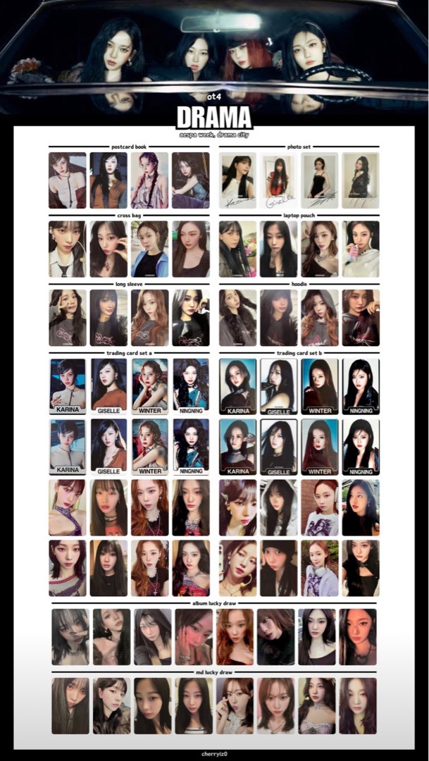AESPA DRAMA HOODIE CROSS BAG TRADING CARD MD LUCKYDRAW
