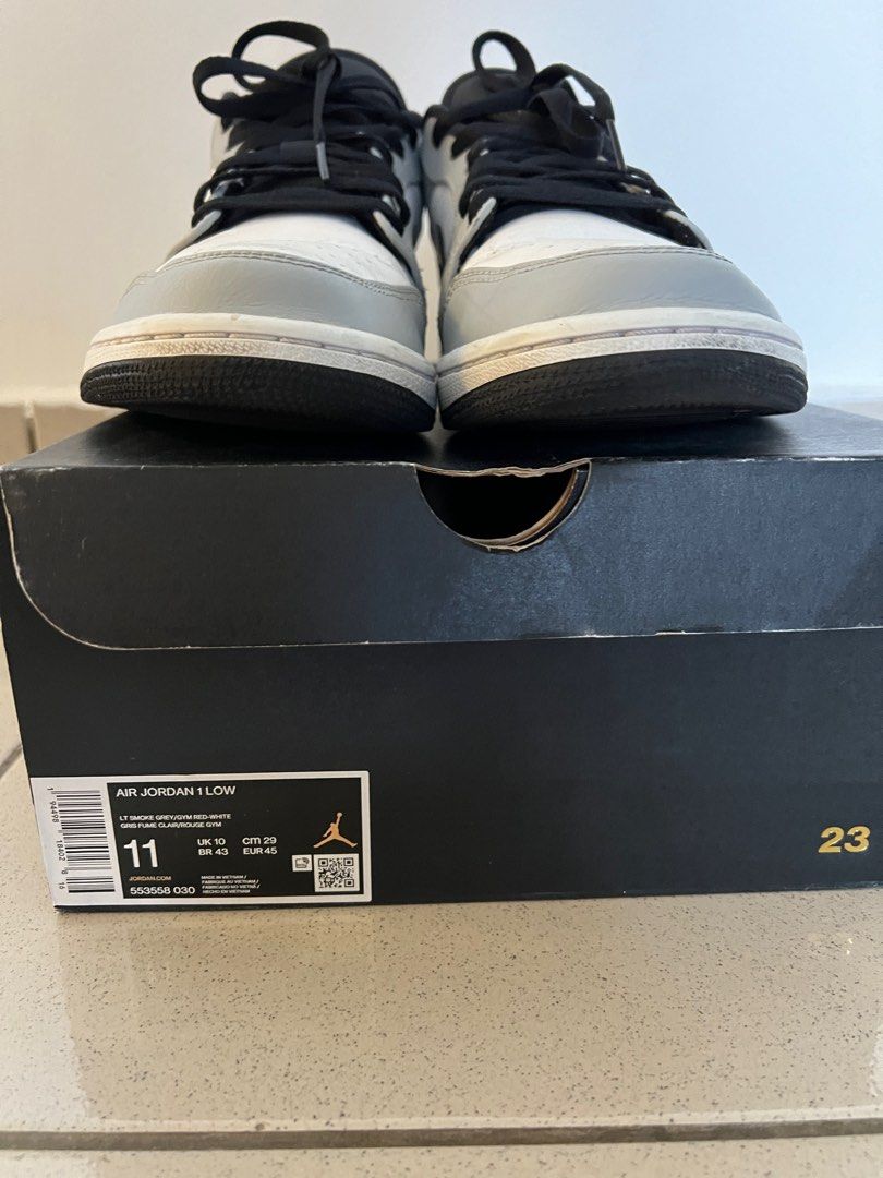 light smoke grey jordan 1 low on feet