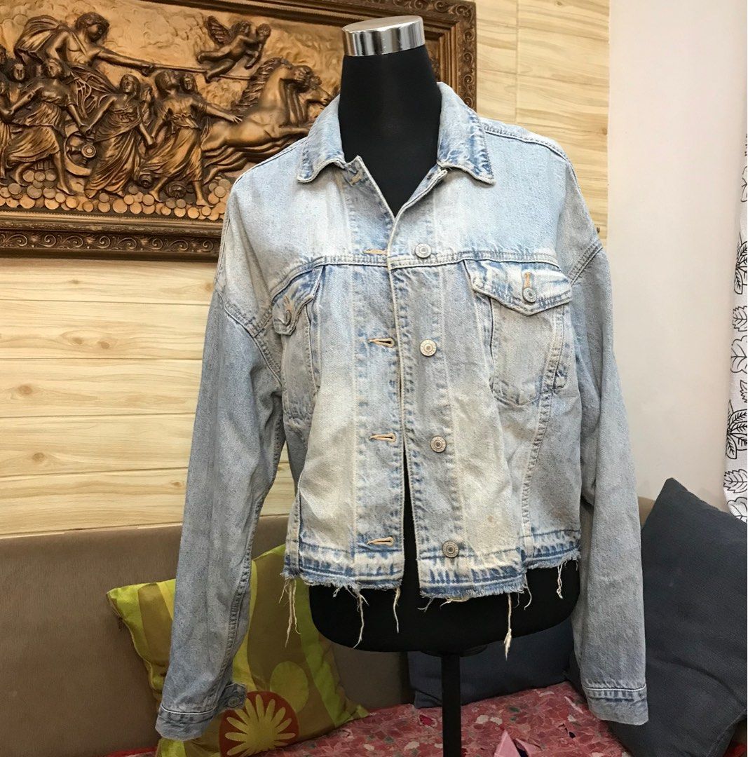 American Eagle crop Denim Jacket Women s Fashion Coats Jackets