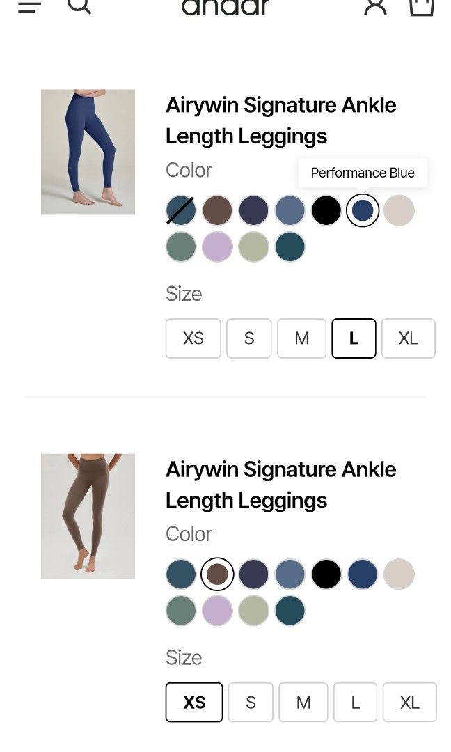 Andar Airywin Signature Leggings L, Women's Fashion, Activewear on Carousell