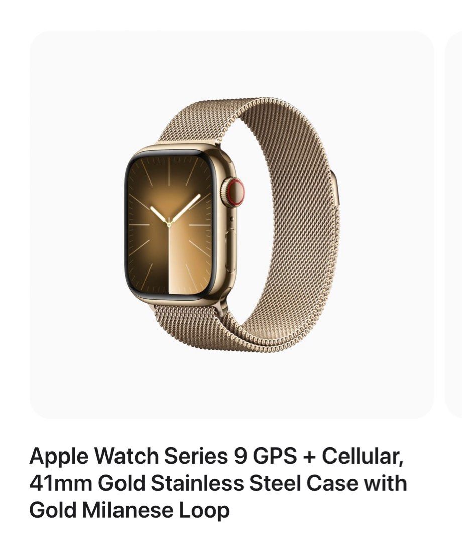 Apple watch gold stainless steel case with gold milanese loop hot sale