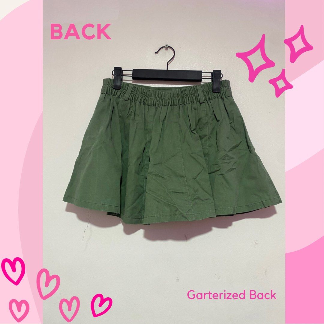 Army Green Skort (Category: Skirts) located in Quezon City. Submitted by cluelessclutter (Listing ID 1271772385, Image 2). Description: Army Green skort ✨ ⭐️ Perfect condition but no belt included Perfect for kikay OOTDs and preppy vibes! 💖 1. Please manage your expectations. These are PERSONAL preloved items (not from bales) so there might be MINIMAL signs of usage and/or stains. ✨ 2. Actual item color may be affected by the lighting and photo 