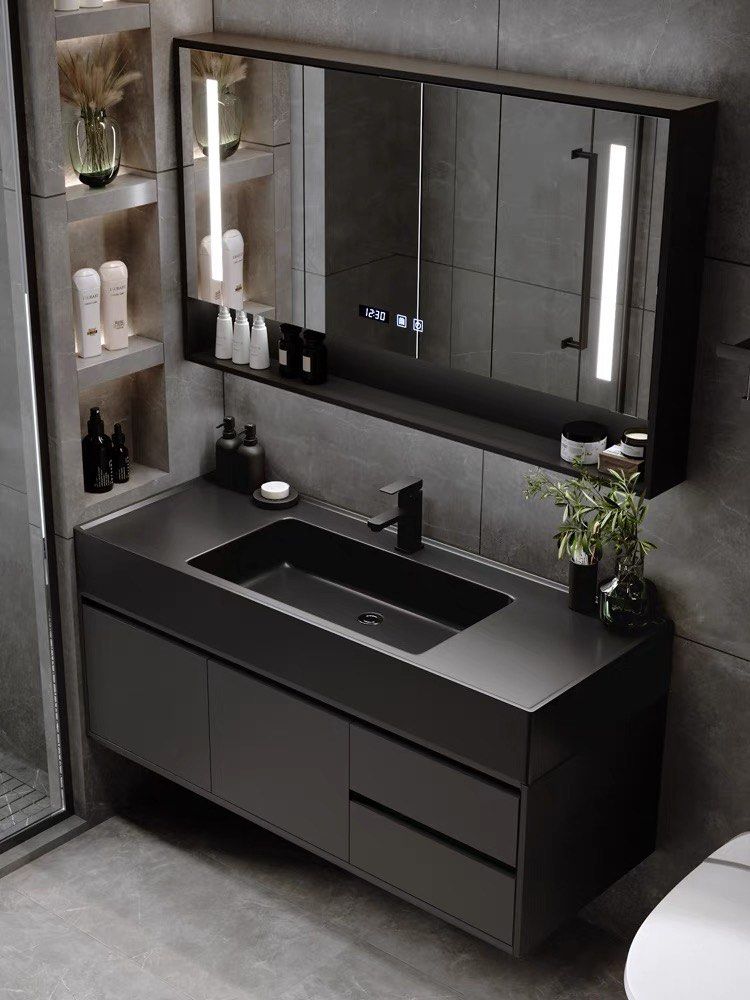 Bathroom Cabinet Basin Combination Cabinet Modern Simple Light Luxury ...
