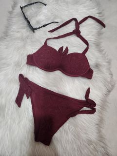 Pippa Ruffle Bikini Bottom - Bordeaux