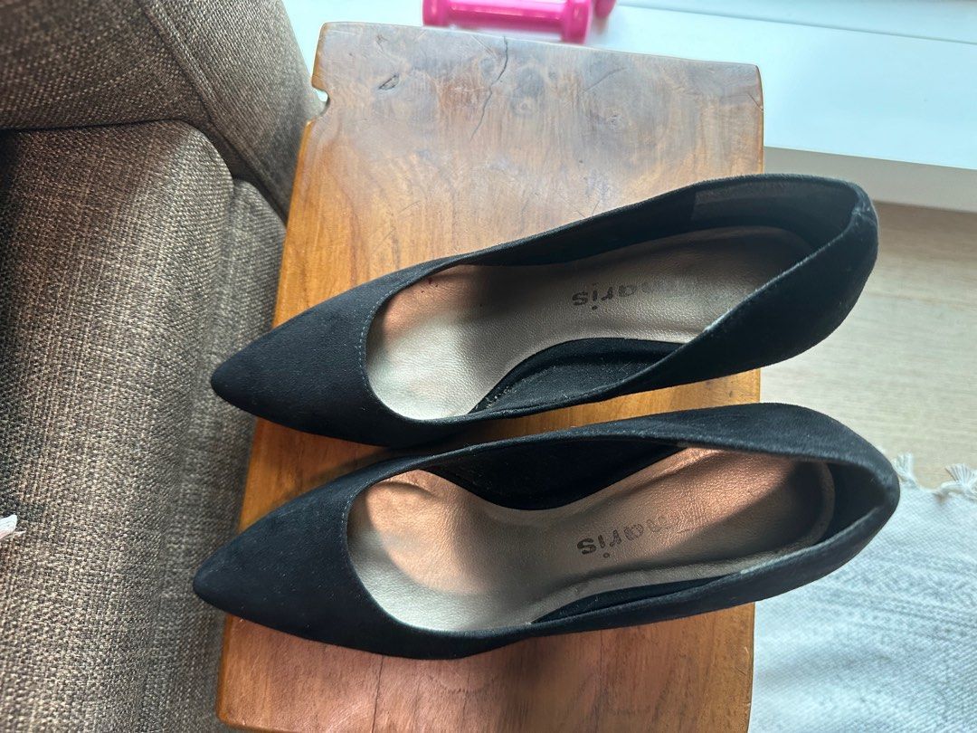 Black Suede Heels For Work Court Shoes UK38 Women s Fashion