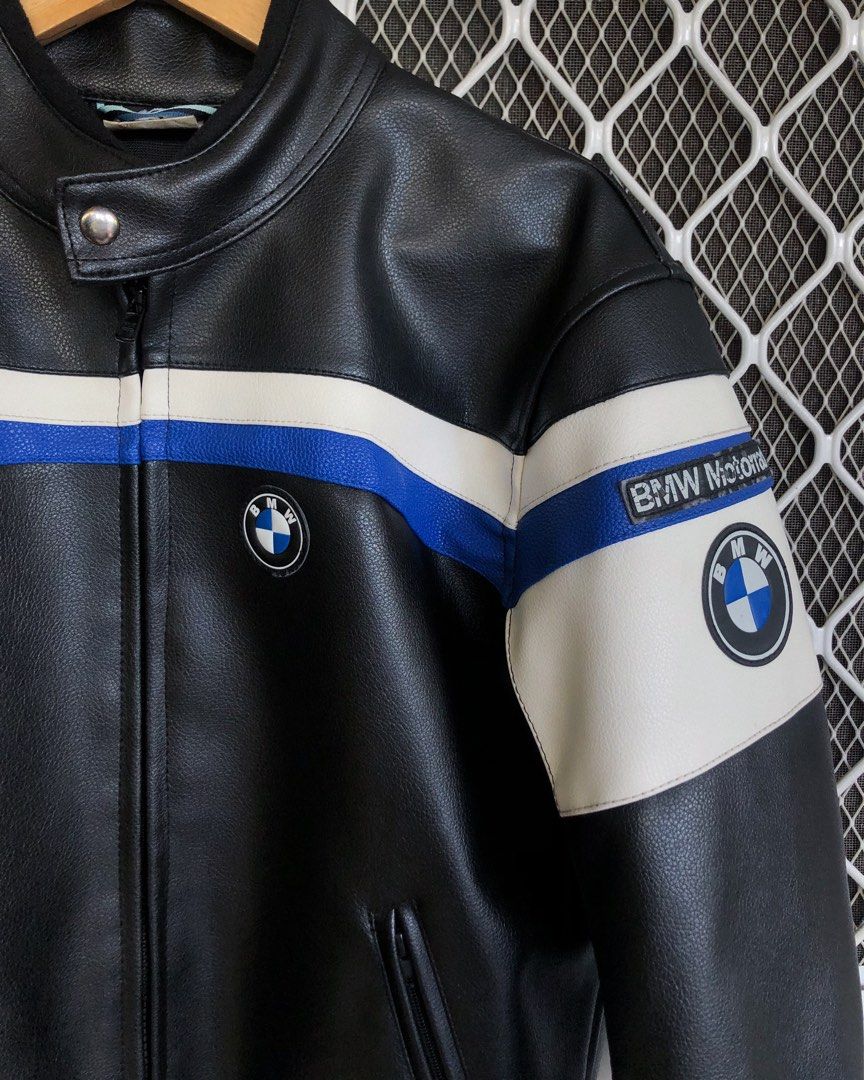 BMW Motorrad Motorcycle Black Leather Jacket Men s Fashion Coats