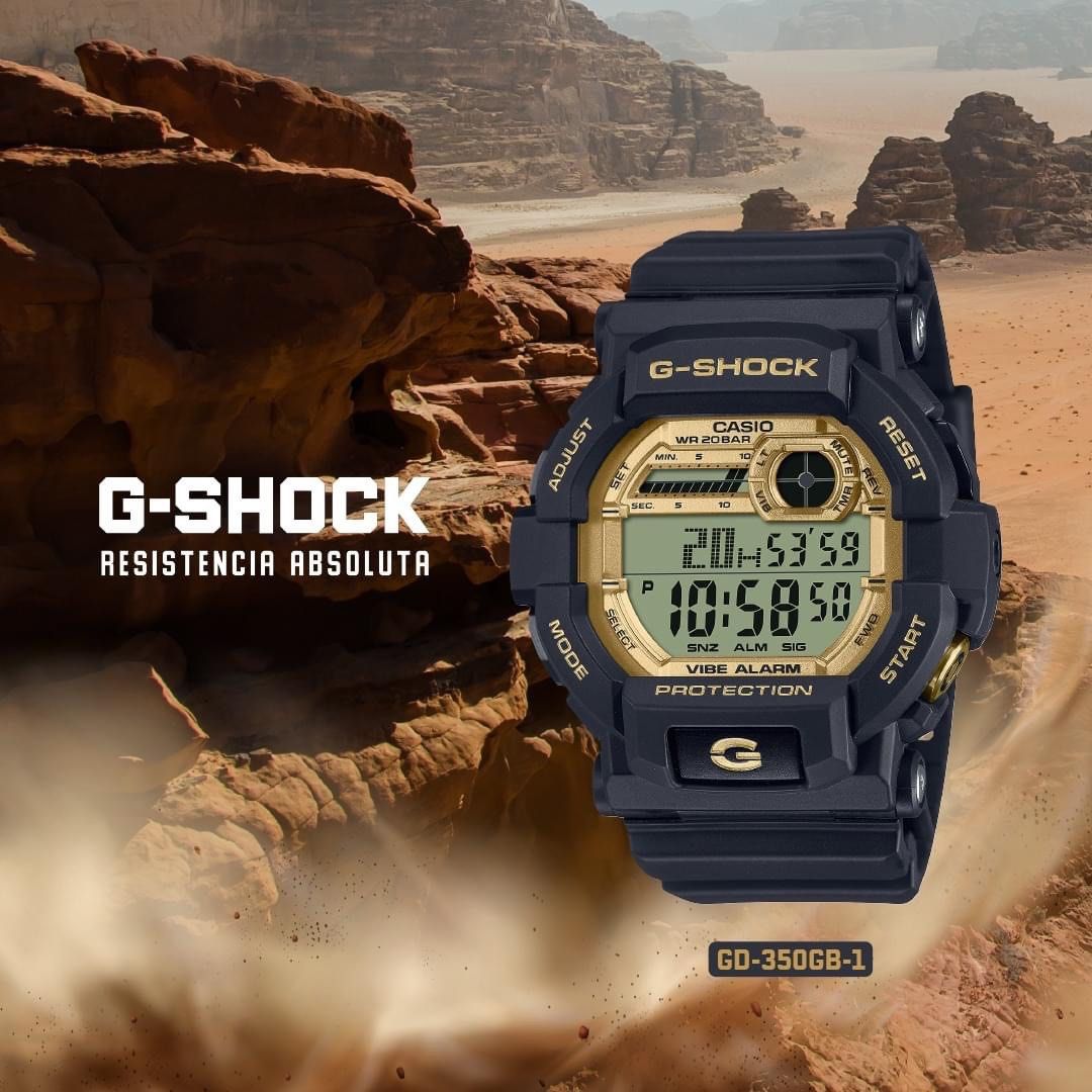 BNIB AUTHENTIC Casio G Shock GD 350GB Black Gold Digital Sports Watch