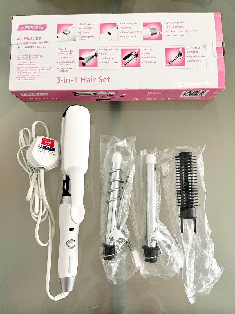 BNIB Watsons Multi Hairstyling Set Straightener Spiral Tong