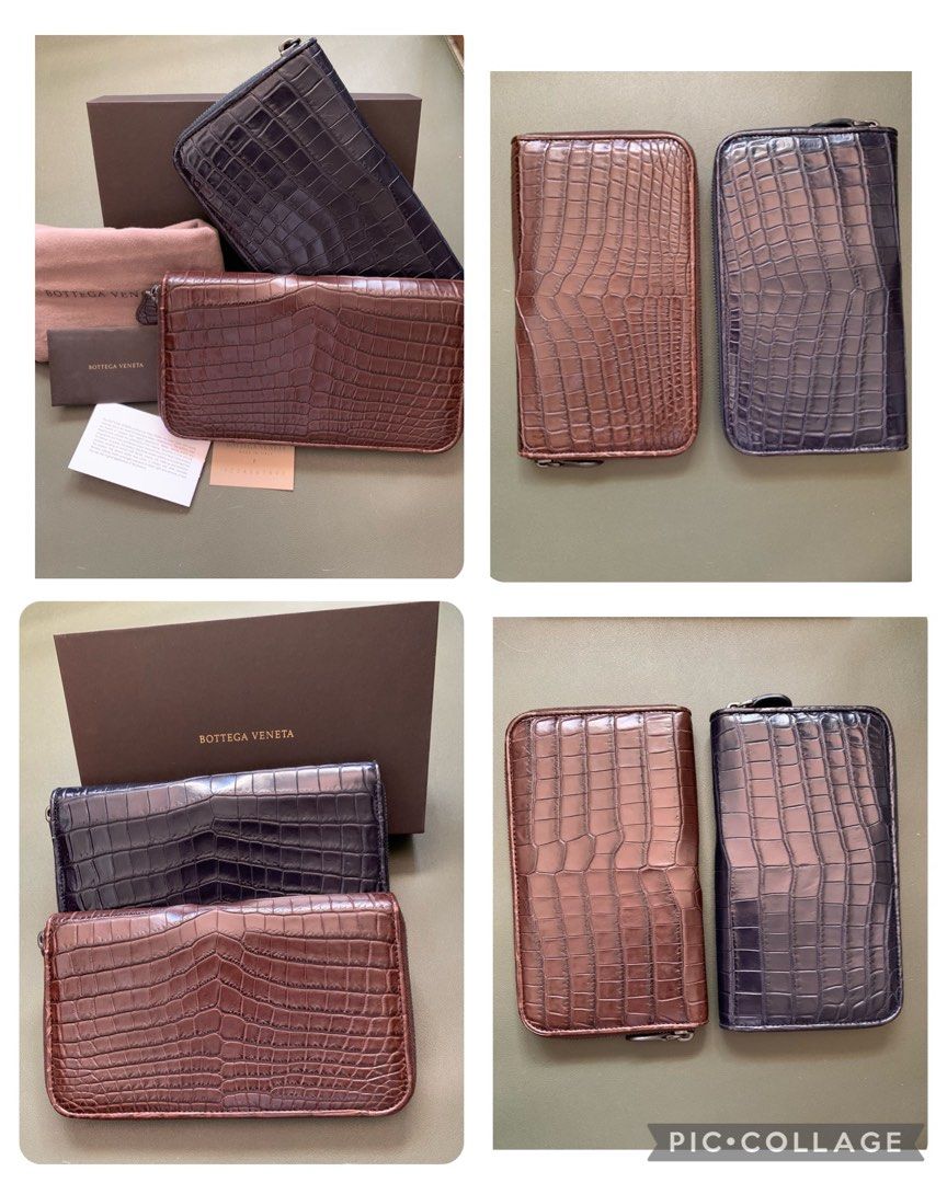 Bottega crocodile wallet new arrivals