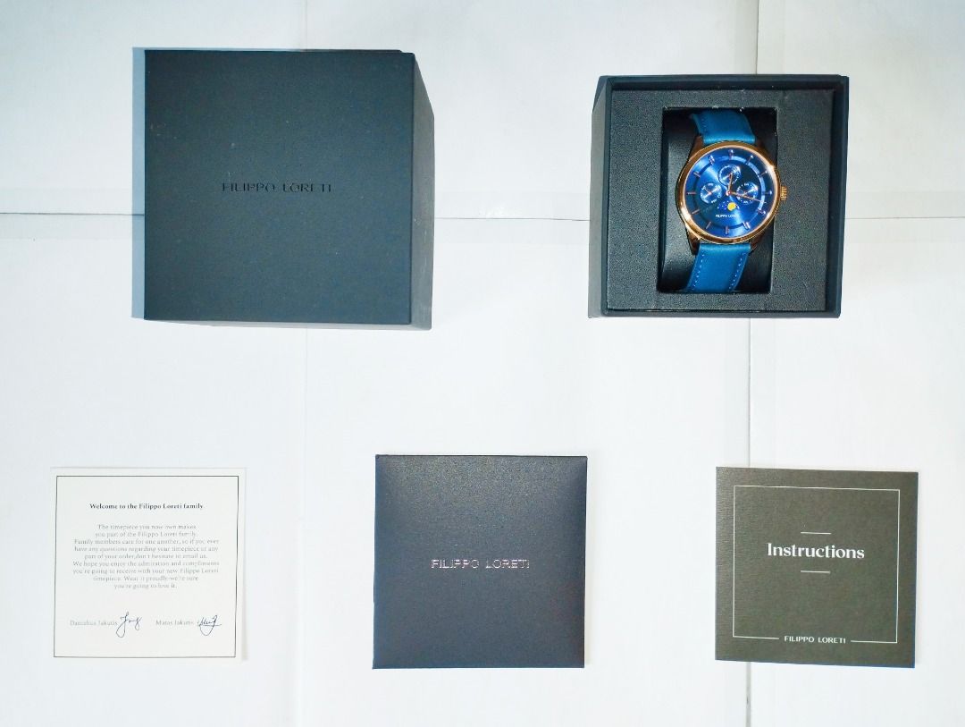 Brand New Limited Edition Filippo Loreti Venice Moonphase Rose Gold Blue Watch Men s Fashion Watches Accessories Watches on Carousell