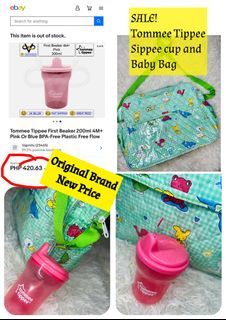 Branded Baby Bag with Tommee tippee Sippy cup training baby