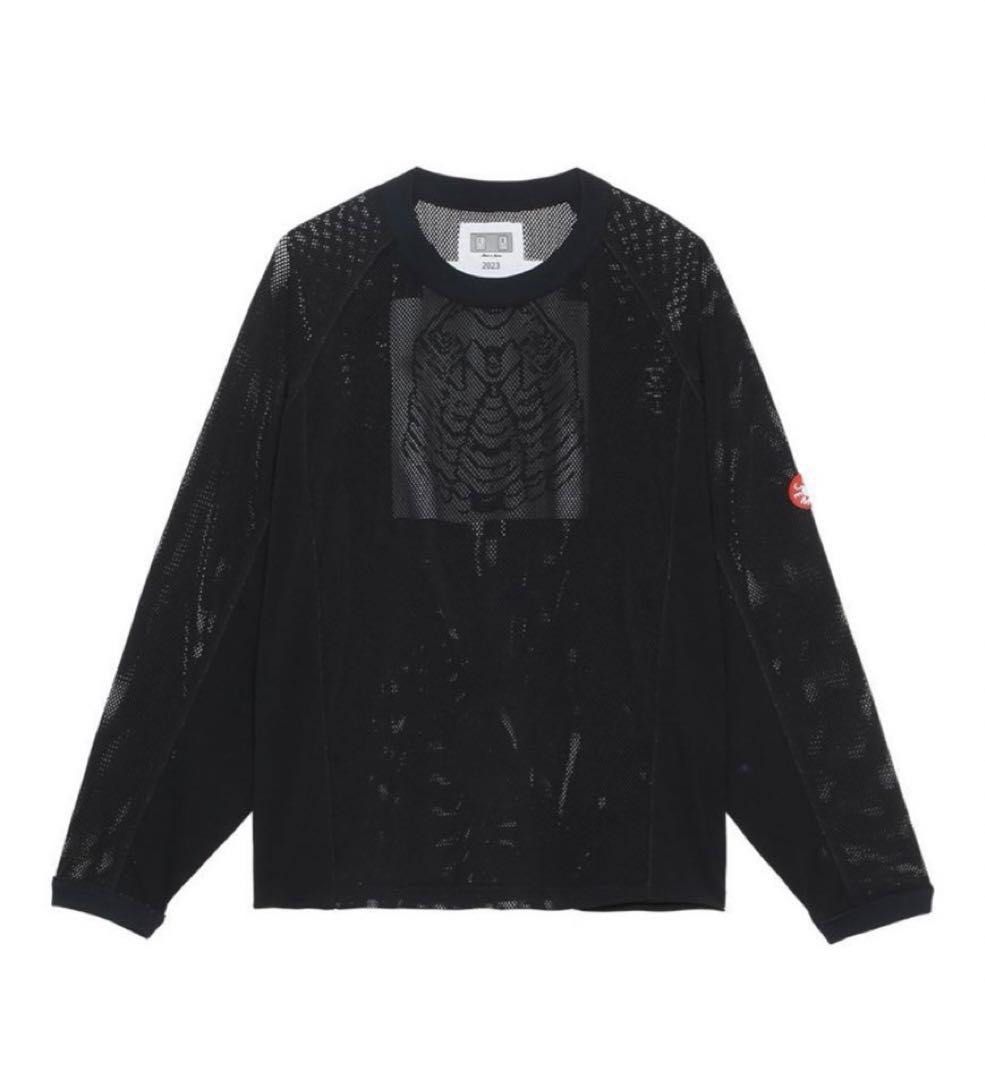 C.E cavempt L號mesh raglan long sleeve T 黑色簍空長袖, 她的