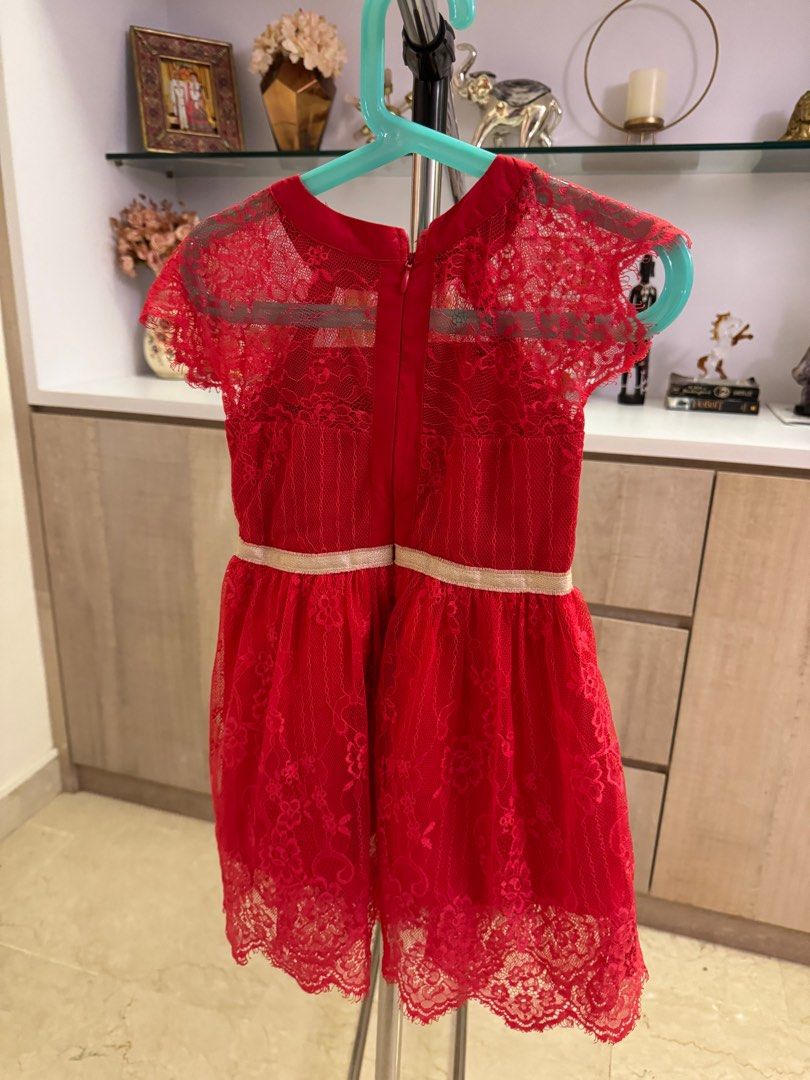 Girls long online red dress
