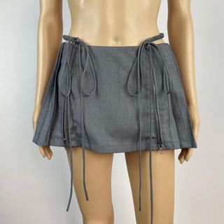 CLEARANCE grey pleated skirt acubi streetwear subversive aesthetic [SOLD]