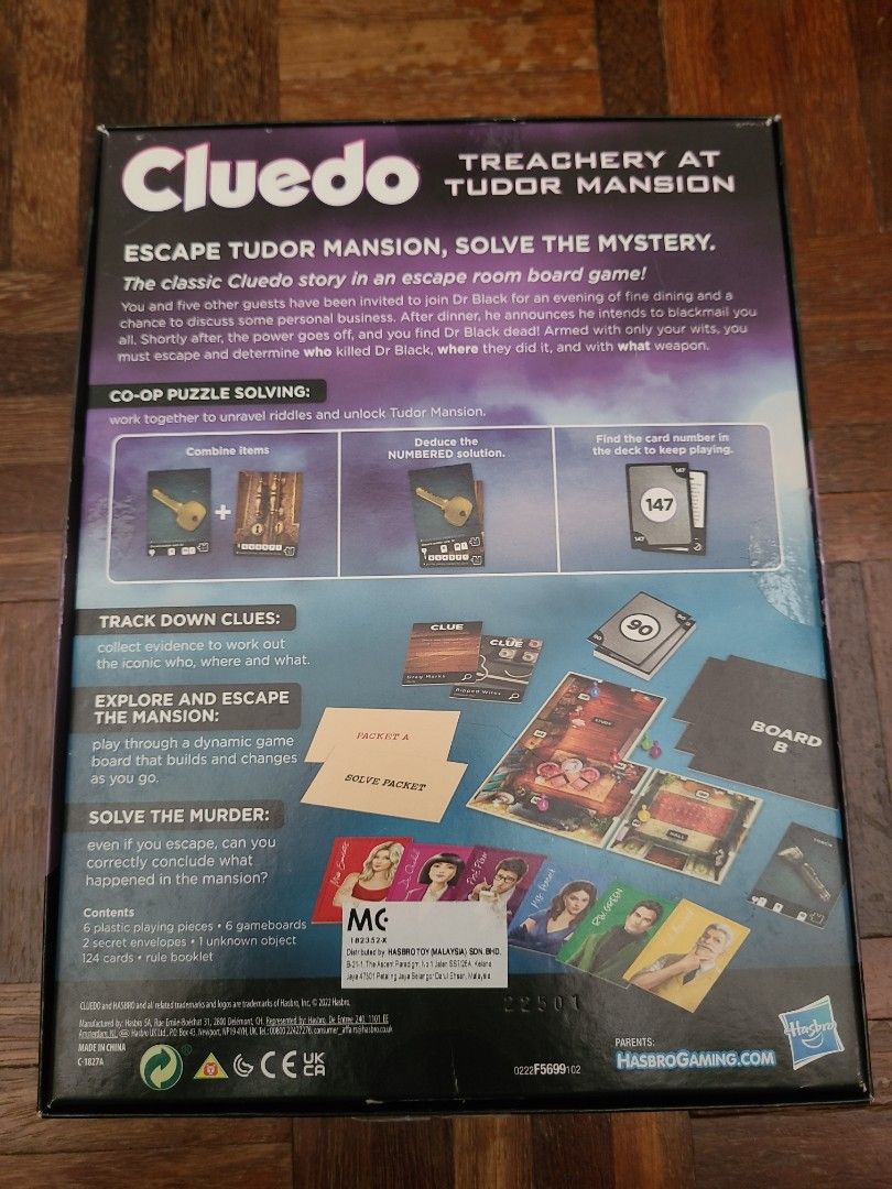 Clue Board Game Treachery at Tudor Mansion Escape Room Game