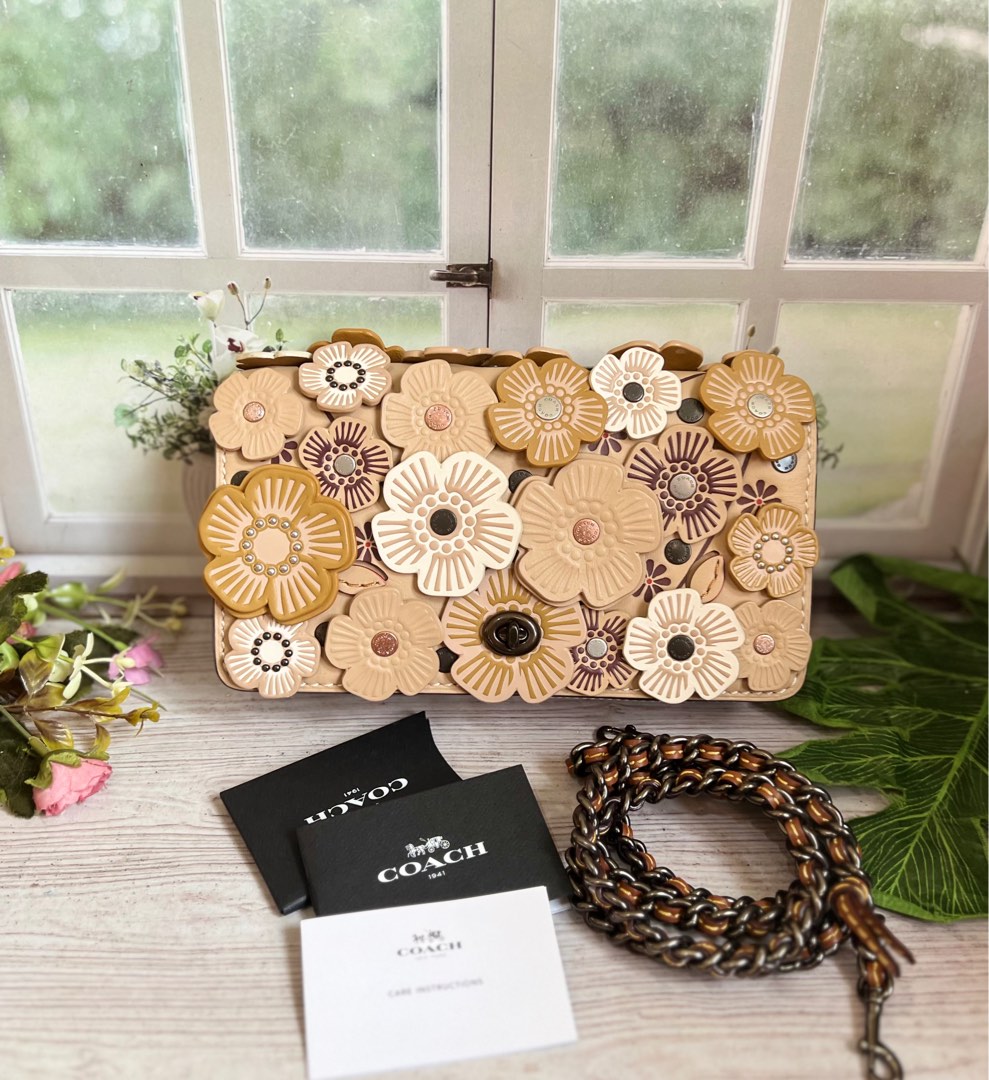 Coach dinky with discount crystal tea rose