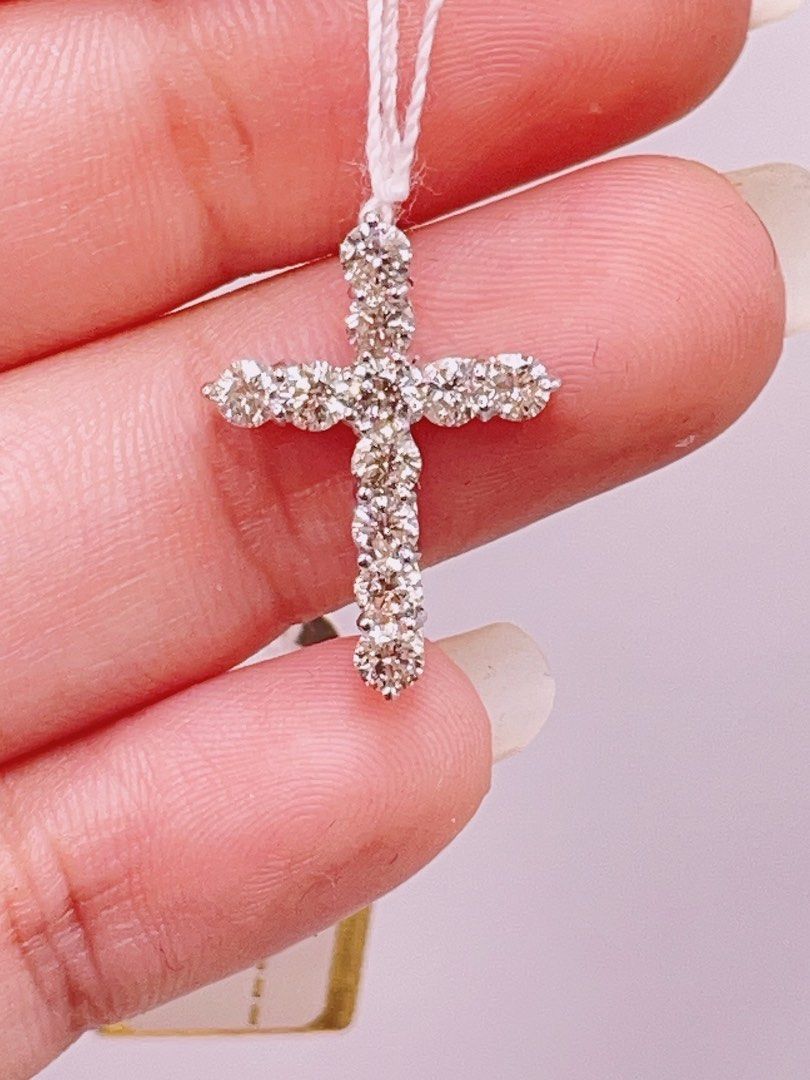 White cheap diamond cross