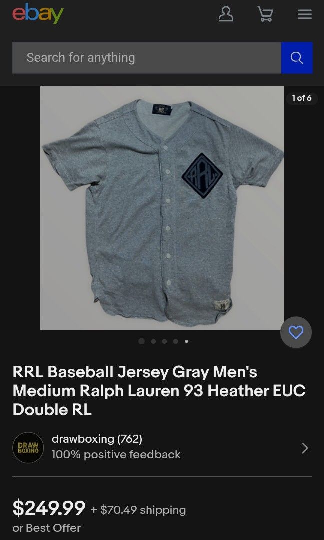 Rrl baseball jersey cheap