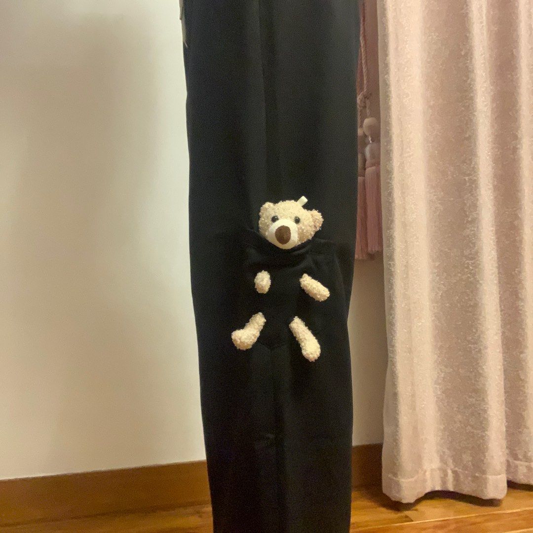 Extremely cute kawaii dainty teddy bear removable stuff toy black