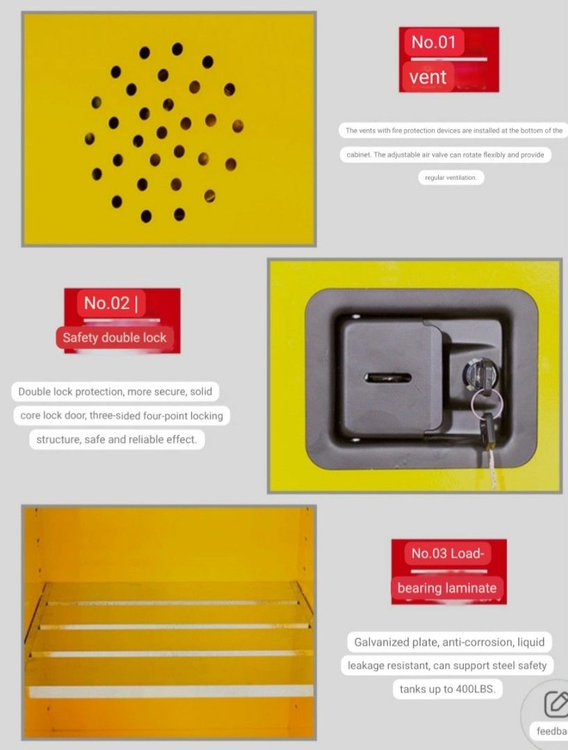 Flammable liquid storage fire cabinet 415 Litres/ 110 Gallons ...