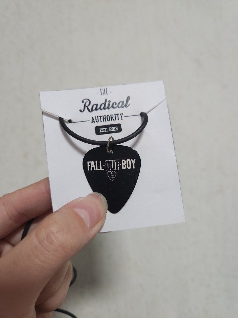 fob fall out boys guitar pick necklace Women s Fashion Jewelry