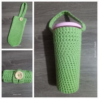 Foldable Crocheted Matcha Cup Cozy