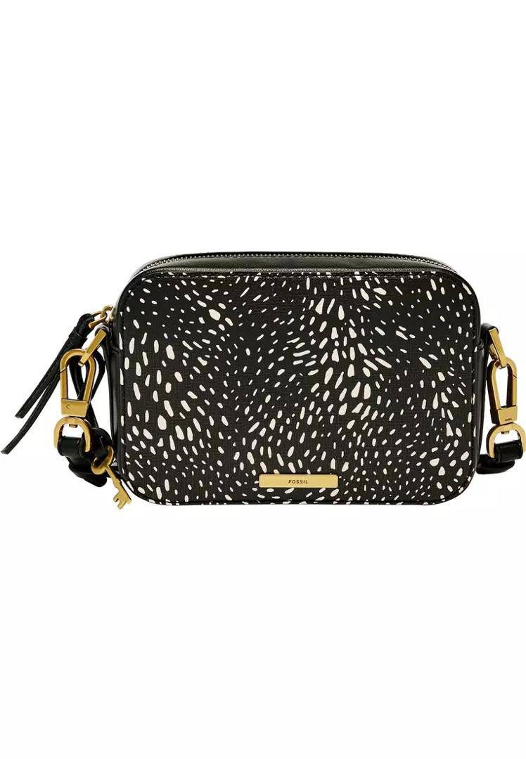 Fossil Bryce Small Crossbody in Black Cheetag Women s Fashion