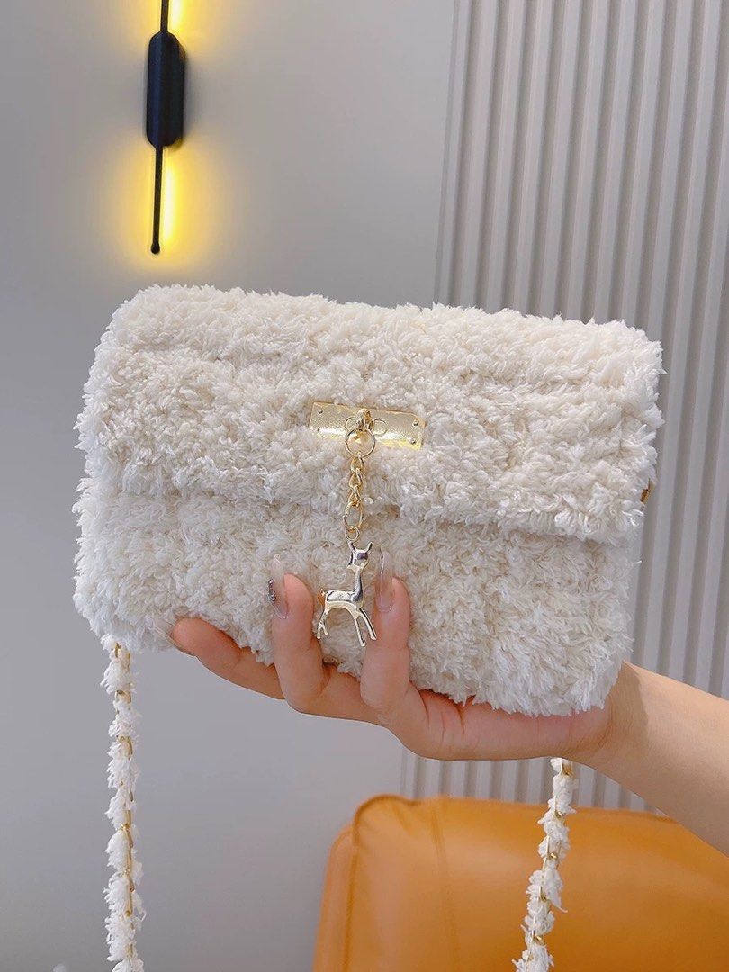 Furry sling bag discount