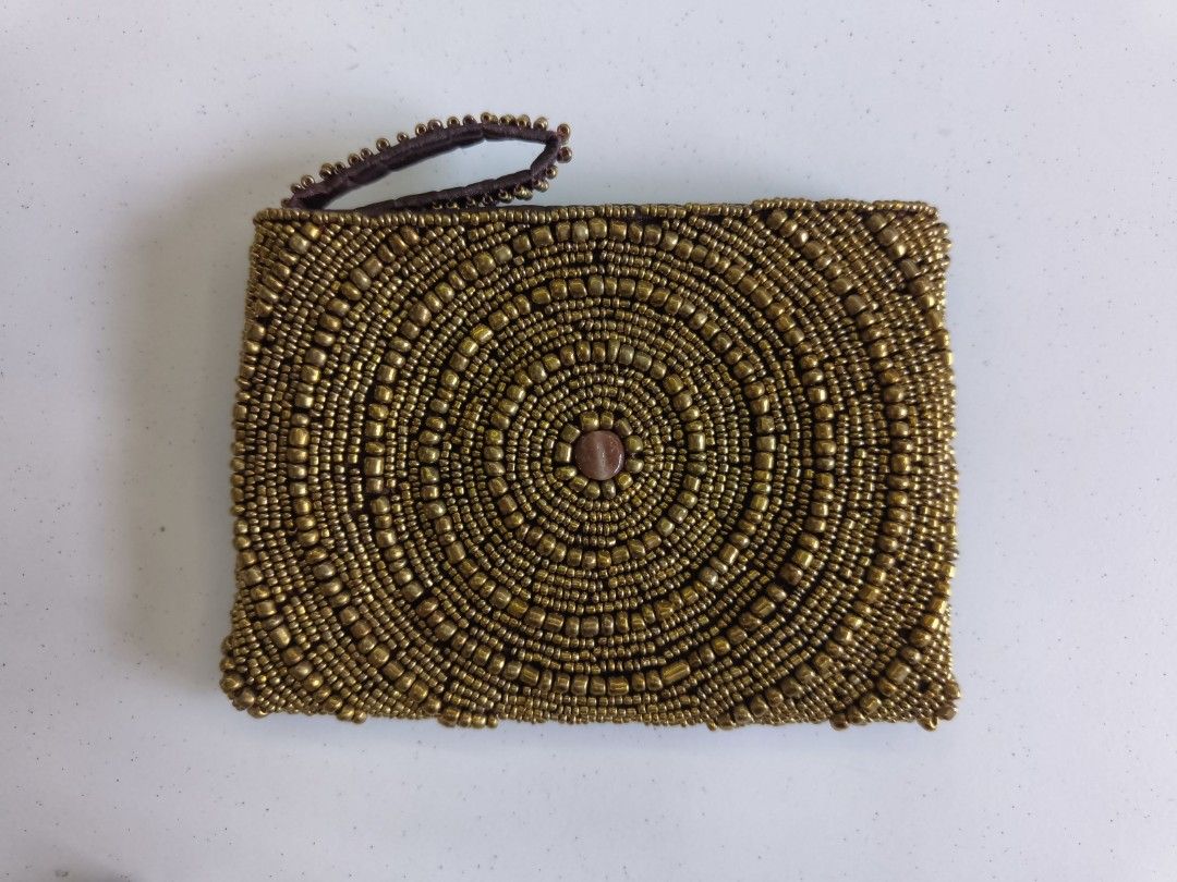 Handmade Golden Bead and Stone Purse Women s Fashion Bags
