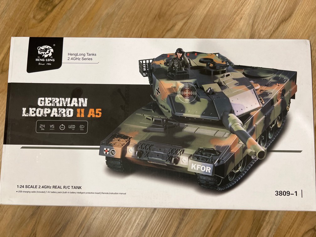 HENG LONG 1:24 Leopard II A5 Infrared RTR RC Model Tank w/Lights, Sound & Shoots