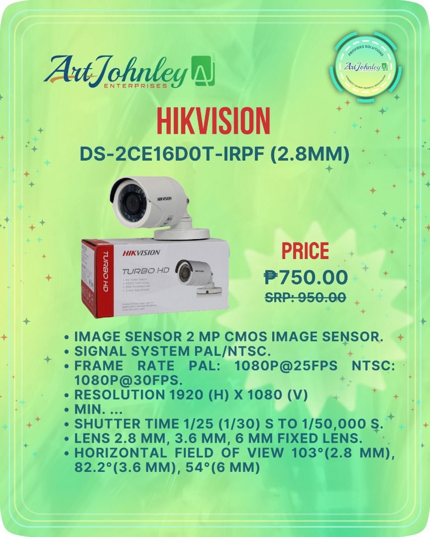 HIKVISION DS 2CE16DOT IRPF 2.8mm