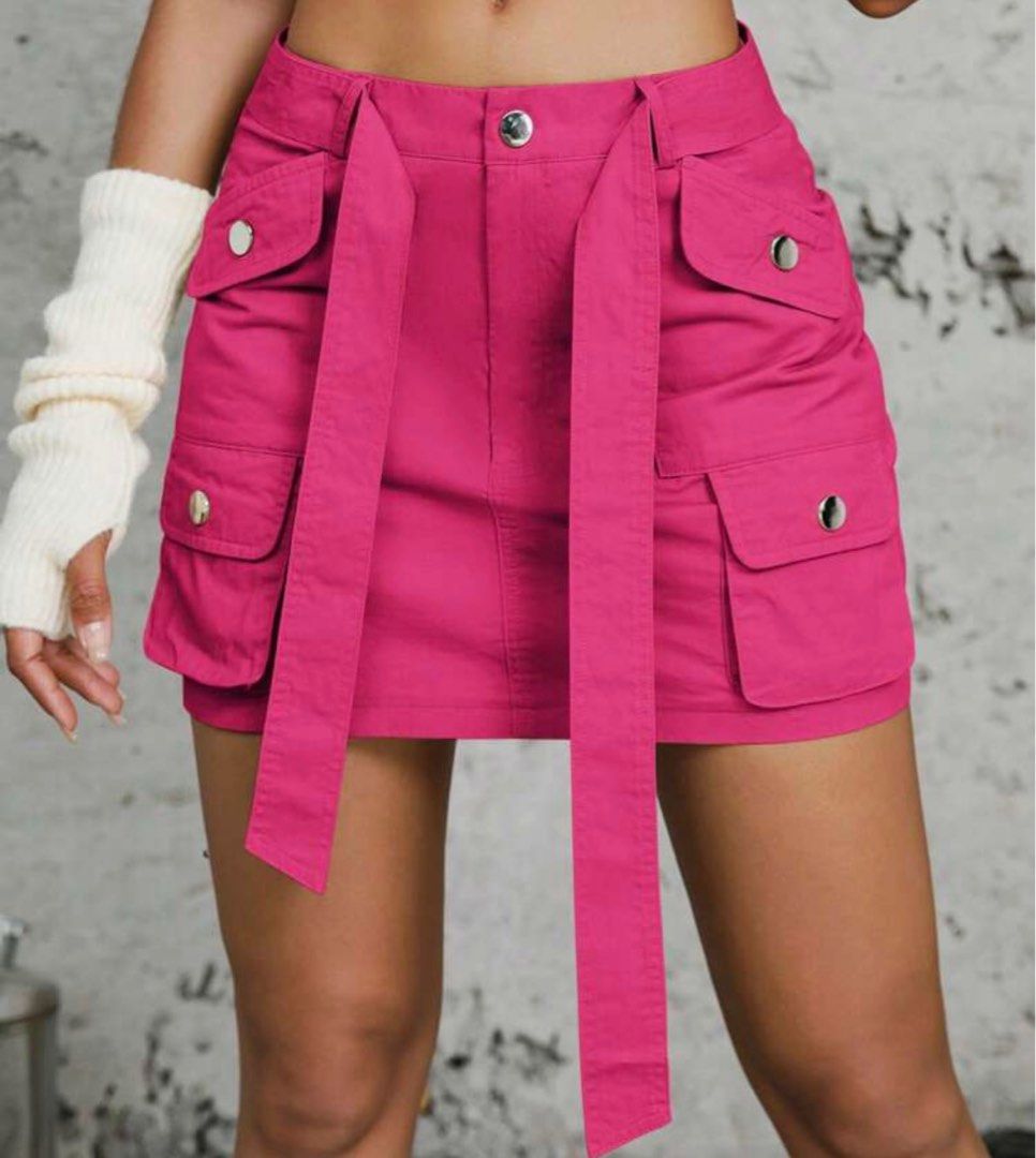 Pink online utility skirt