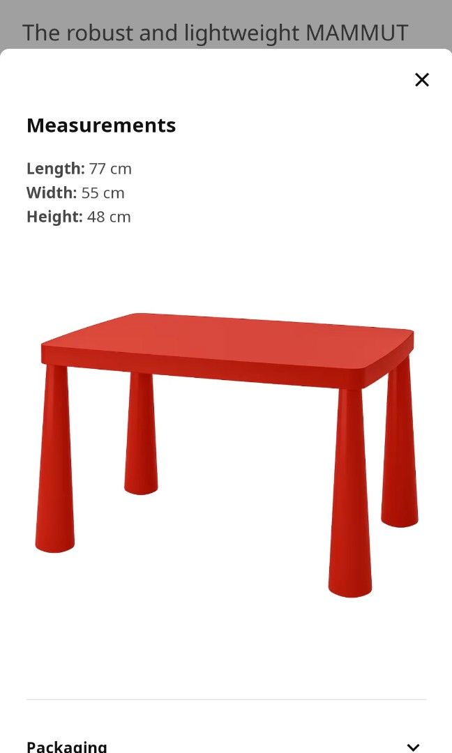 Ikea kids table mammut on sale