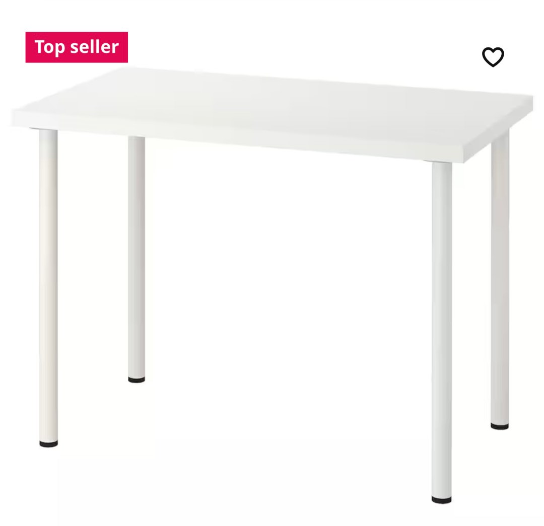 IKEA LINNMON / ADILS White Table with detachable legs, Furniture & Home