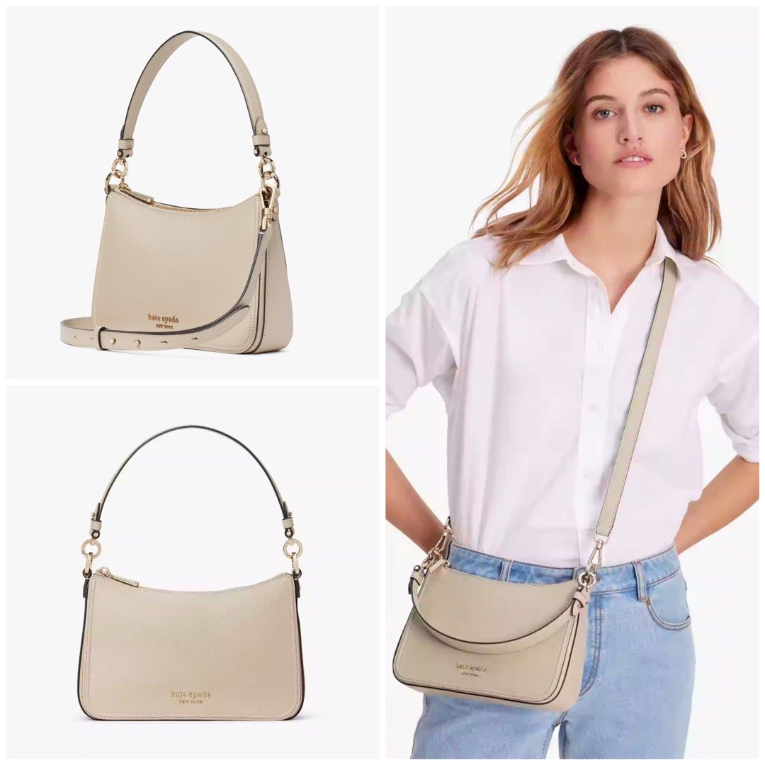 INSTOCK Kate Spade Hudson Medium Convertible Crossbody Slingbag Handbag Shoulder Bag Earthenware Beige Nude Neutral
