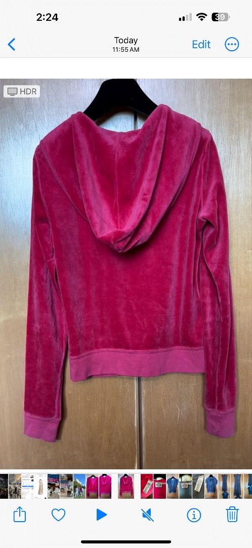 Red velour new arrivals hoodie