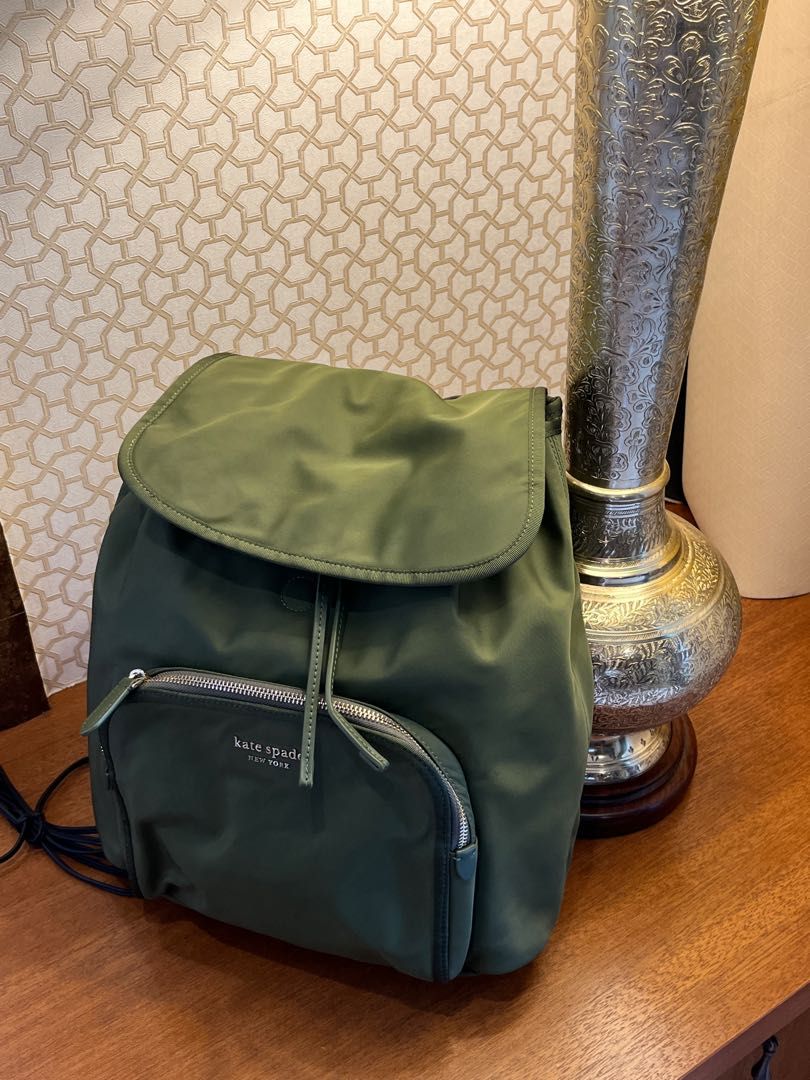 Kate spade olive green backpack sales