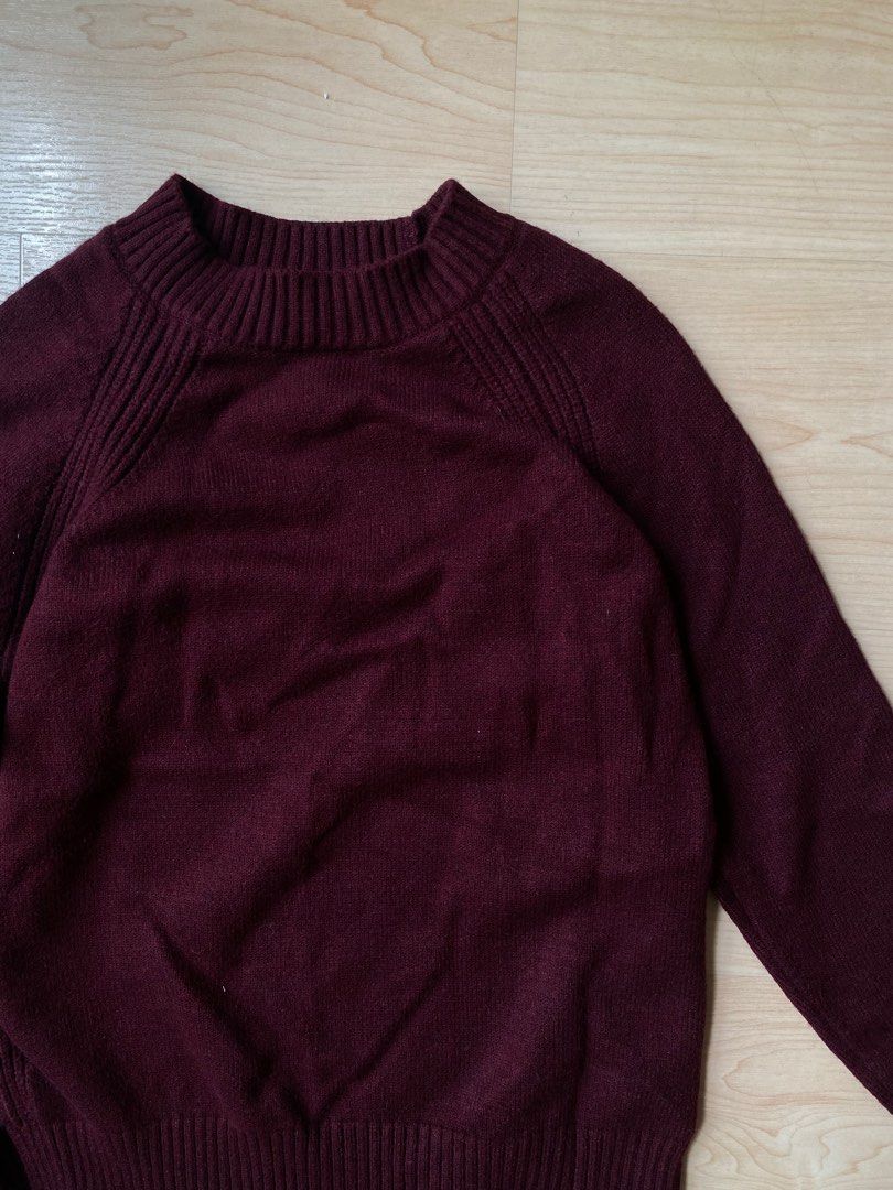 Maroon cheap knit sweater