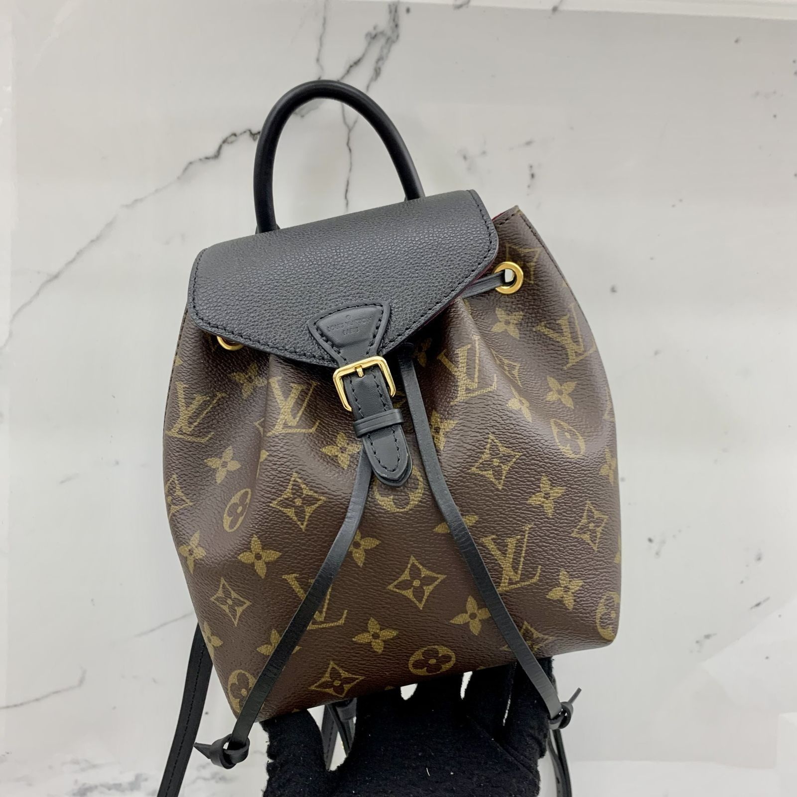 Louis vuitton montsouris bb black monogram sale