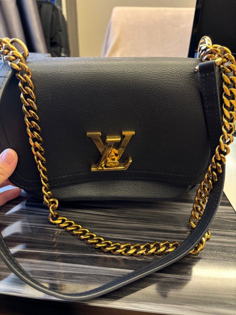 leather lv lockme chain pm