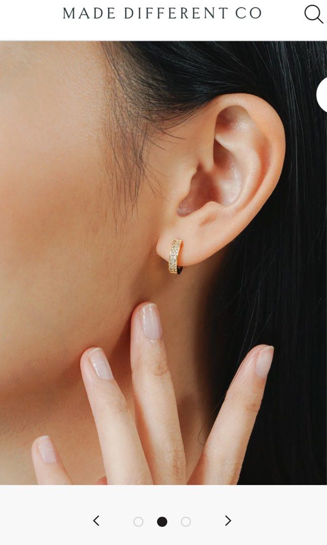 Gold pave huggie earrings new arrivals