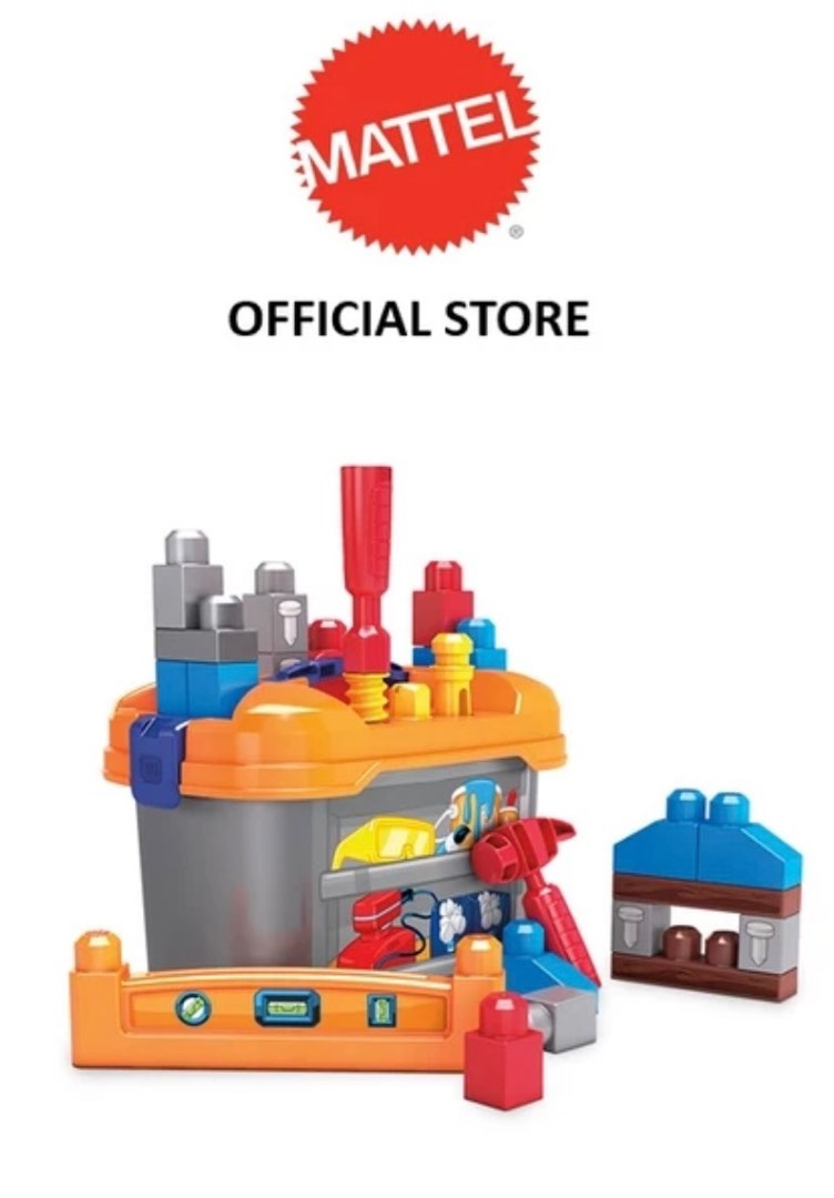 MEGA Bloks Banco Da Lavoro Lil' Building – 36 Pezzi Con Martello E Cacciavite – Per Bambini 2+ Anni – Gioco Di Costruzione