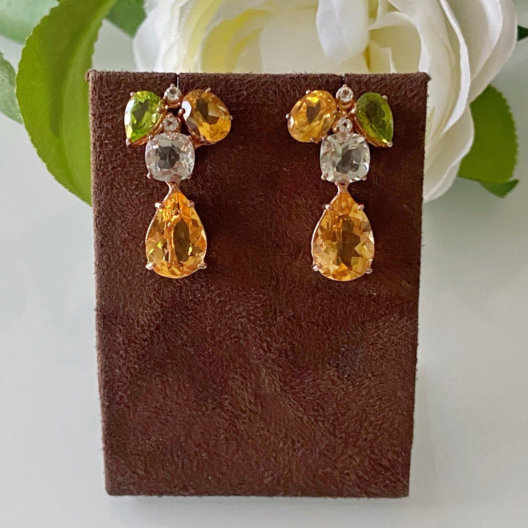 Gemstone drop new arrivals earrings