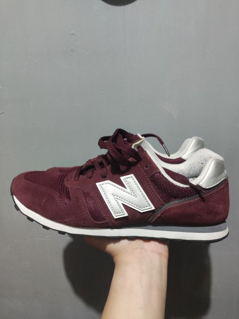 New balance 373 burgundy silver best sale