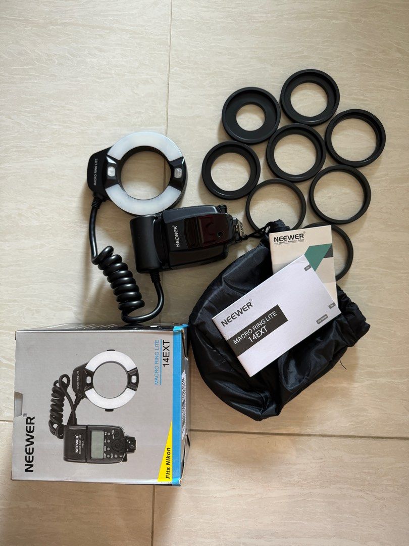 Neewer macro ring flash for Nikon, Photography, Photography Accessories, Flashes on Carousell