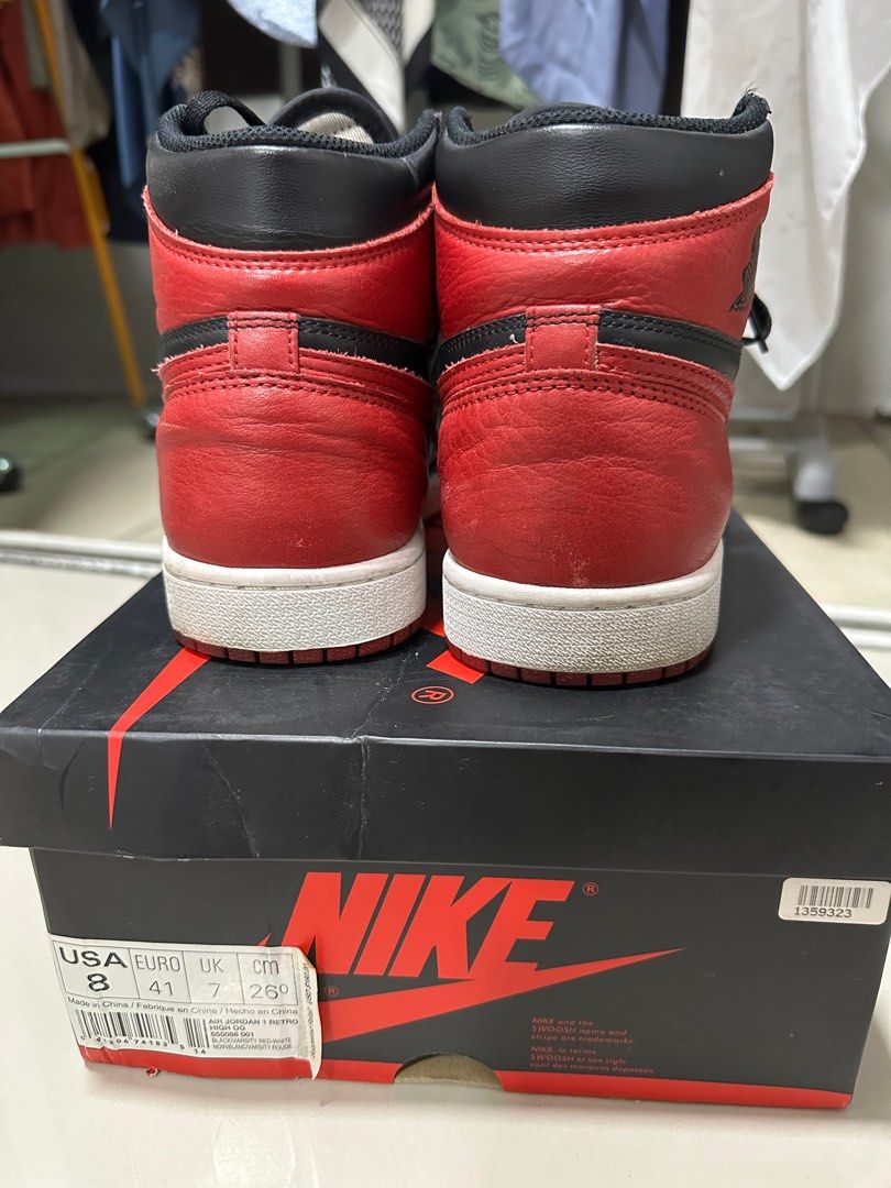 Jordan 1 black with red stripe shop