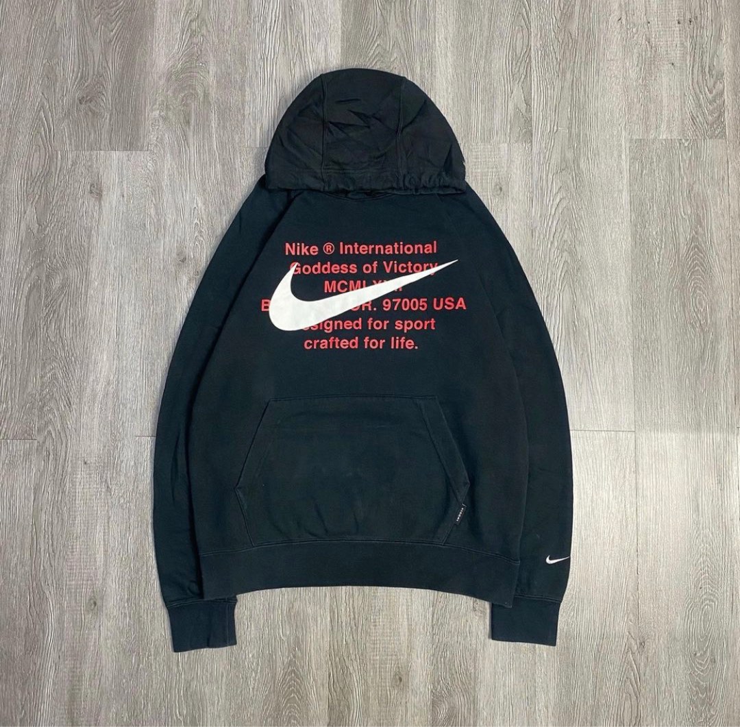 nike international hoodie black
