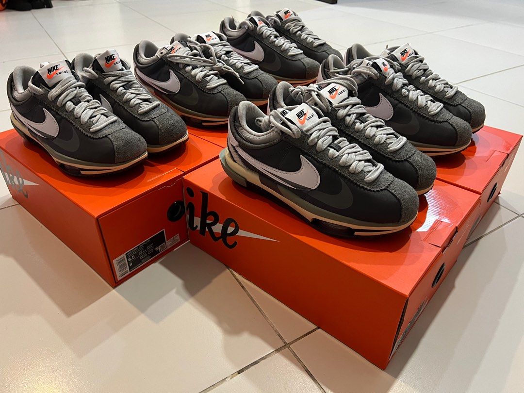 Nike Sacai Cortez Grey Women s Fashion Footwear Sneakers on