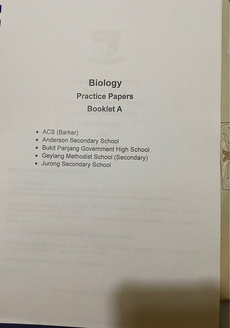 O level biology prelim papers 2022, Hobbies & Toys, Books & Magazines, Assessment Books on Carousell