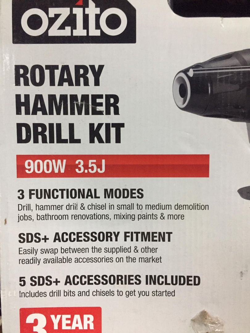 Ozito 900w shop rotary hammer drill